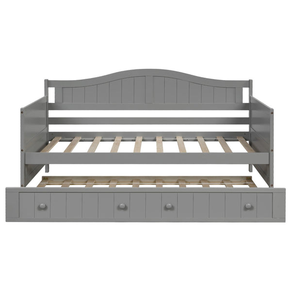 English Elm Twin Cottage Beadboard Daybed with Pull-out Trundle Pinewood Frame Guest Room WF192861AAE