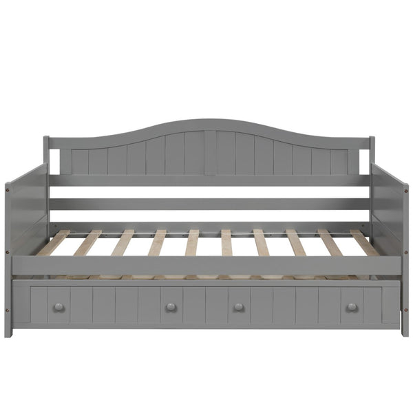 English Elm Twin Cottage Beadboard Daybed with Pull-out Trundle Pinewood Frame Guest Room WF192861AAE