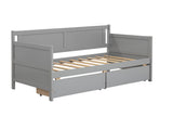 Aurascape Twin Size Daybed with 2 Storage Drawers, Grey