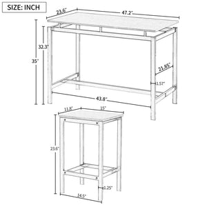 English Elm Trexm Space Saving Counter Height Dining Set with 4 Stools for Compact Kitchens WF196232AAP