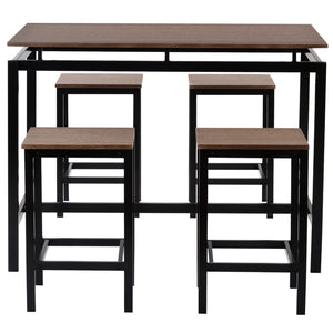 English Elm Trexm Space Saving Counter Height Dining Set with 4 Stools for Compact Kitchens WF196232AAP
