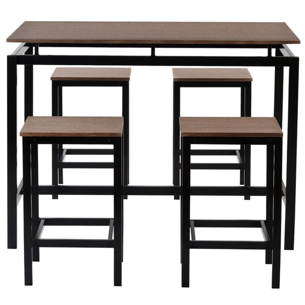 English Elm Trexm Space Saving Counter Height Dining Set with 4 Stools for Compact Kitchens WF196232AAP