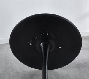 English Elm Special Matte Black Mdf Square Dining Table Compact Metal Base for Modern Interiors W23439336