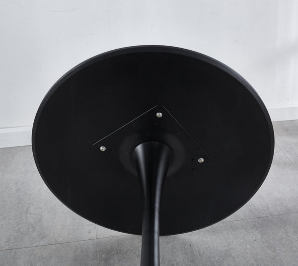 English Elm Special Matte Black Mdf Square Dining Table Compact Metal Base for Modern Interiors W23439336