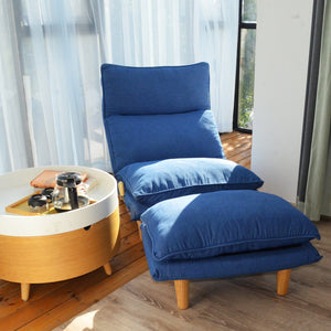 English Elm Lazy multifunctional floor chair — foldable reclining sofa for living room, bedroom, balcony comfort and ergonomic support W24425425
