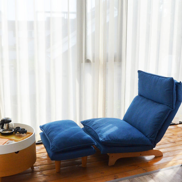 English Elm Lazy multifunctional floor chair — foldable reclining sofa for living room, bedroom, balcony comfort and ergonomic support W24425425