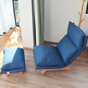 English Elm Lazy multifunctional floor chair — foldable reclining sofa for living room, bedroom, balcony comfort and ergonomic support W24425425
