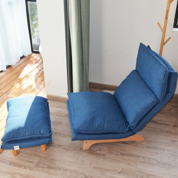 English Elm Lazy multifunctional floor chair — foldable reclining sofa for living room, bedroom, balcony comfort and ergonomic support W24425425