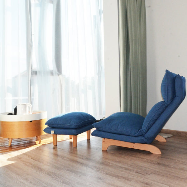 English Elm Lazy multifunctional floor chair — foldable reclining sofa for living room, bedroom, balcony comfort and ergonomic support W24425425