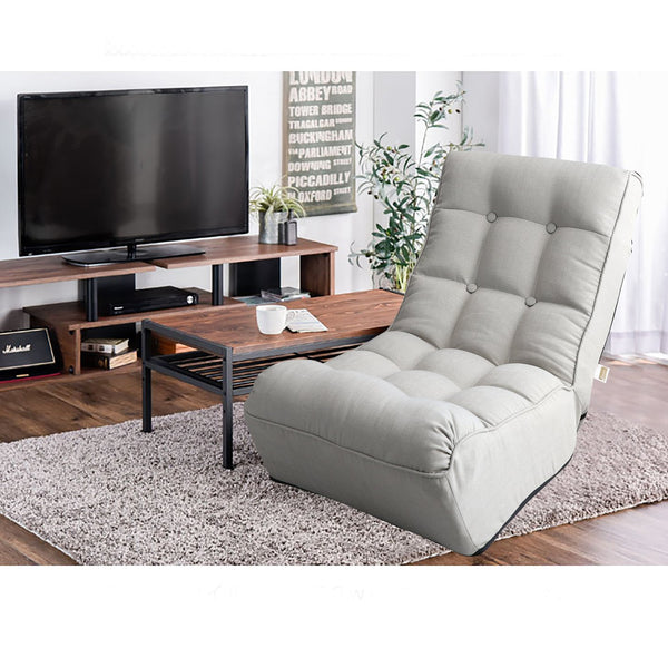 English Elm Single multifunctional folding floor chair – adjustable 3-angle reclining tatami sofa for living room comfort and space-saving convenience W24417861