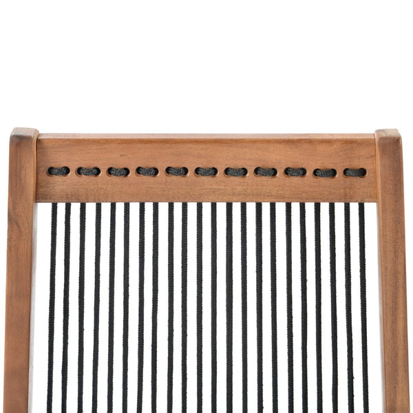 English Elm Folding Woven Rope Wood Chair Lightweight Boho Accent Seat for Patio or Living Room W55622287