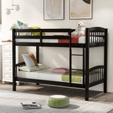 Hearth and Haven Stucci Twin over Twin Bunk Bed with Curved Headboard and Ladder, Espresso LT000066AAP