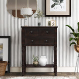 Joseph Narrow Console Table with Three Storage Drawers and Bottom Shelf