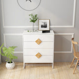 Hearth and Haven Sanctuary Dresser with Square Shape Handle and 4 Drawers, White W28233441