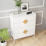 Hearth and Haven Sanctuary Dresser with Square Shape Handle and 4 Drawers, White W28233441