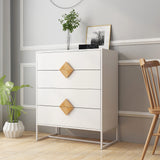 Hearth and Haven Solid Wood Special Shape Square Handle Design with 4 Drawers Bedroom Furniture Dressers W28233441