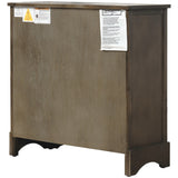 Hearth and Haven Sofia Storage Cabinet with Two Drawers and Four Classic Rattan Basket, Brown Grey WF193442AAD