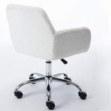 Hearth and Haven Faux Fur Swivel Chair Height Adjustable, White W21228454