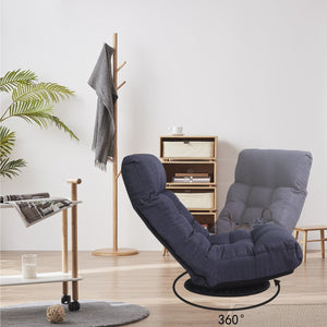 English Elm floor folding reclining chair for living room tatami dormitory—adjustable 3-position comfy space-saving sofa W24417915