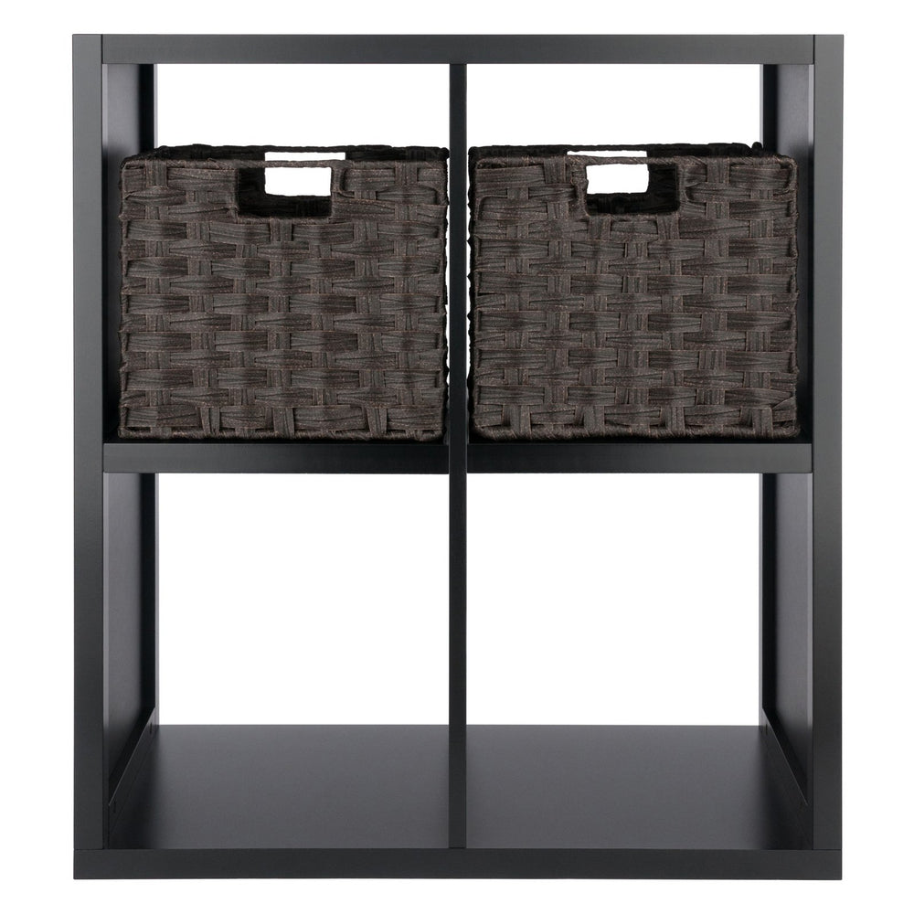 Winsome Wood Timothy 3-piece Modern Storage Shelf With Foldable Baskets – Stylish Organization For Any Room Black Composite Wood 20209-winsome-wood