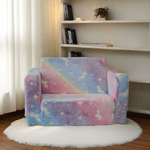 English Elm Compression Kids Sofa Pink Convertible 2-in-1 Foldable Lounger Sleeper Compact Soft Foam Seat for Small Rooms, Restores Shape in 72 Hours W1183P229937