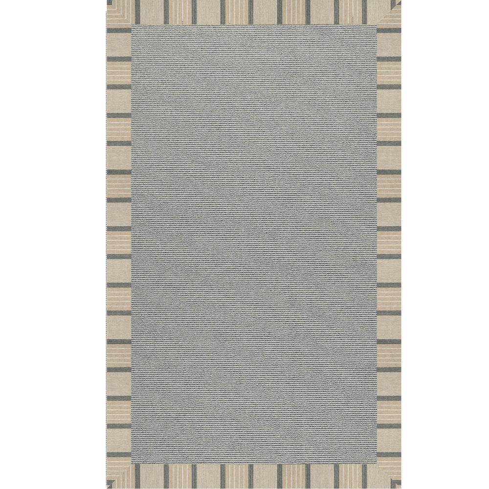 Capel Rugs Creative Concepts - Customizable Indoor/Outdoor Rug Collection With Fade And Stain Resistance Options Cove Pebble 100% Olefin Base W,Border 2021ns02061000755