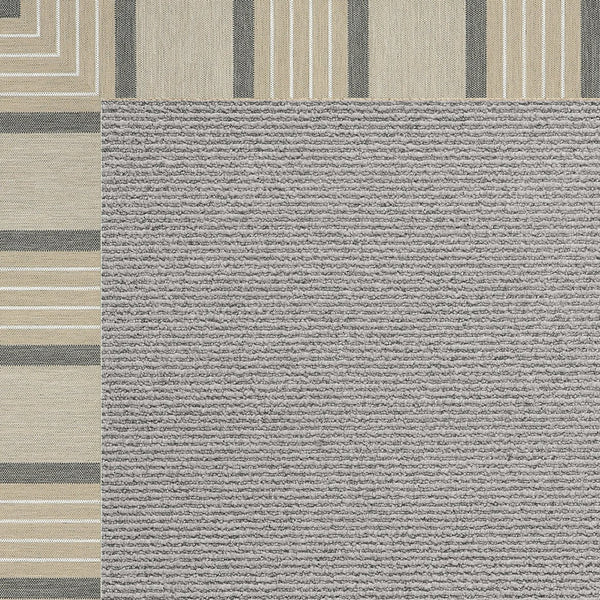 Capel Rugs Creative Concepts - Customizable Indoor/Outdoor Rug Collection With Fade And Stain Resistance Options Cove Pebble 100% Olefin Base W,Border 2021ns02061000755