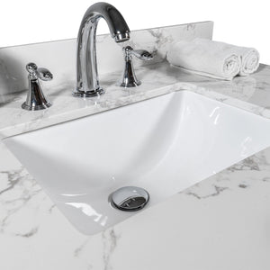 English Elm Montary 31-Inch Carrara Stone Vanity Top With Undermount Sink And Backsplash For Elegant Bathrooms W50921980
