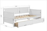 Hearth and Haven Aurascape Twin Size Daybed with 2 Storage Drawers, White W50426285