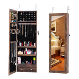 Hearth and Haven Vestige Jewelry Storage Mirror Cabinet, Wall or Door Mountable, Antique Grey W40727671