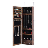 Hearth and Haven Vestige Jewelry Storage Mirror Cabinet, Wall or Door Mountable, Antique Grey W40727671