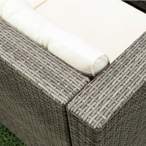 English Elm 4 Piece Patio Sectional Set - Modular Wicker Rattan Sofa With Soft Cushions & Convenient Storage Box W329S00033