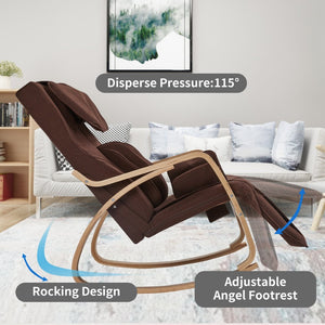 English Elm Full Body Massage Rocking Lounge Chair Cotton Upholstered with Multi-zone Reclining W60727212