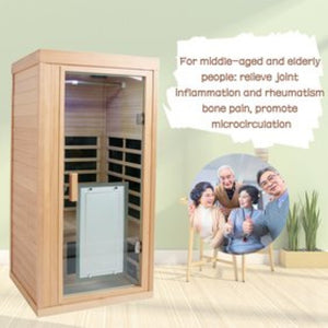 English Elm One-person Sauna Front Wall Assembly with Tempered Glass Door Oem Replacement Panel W63233413
