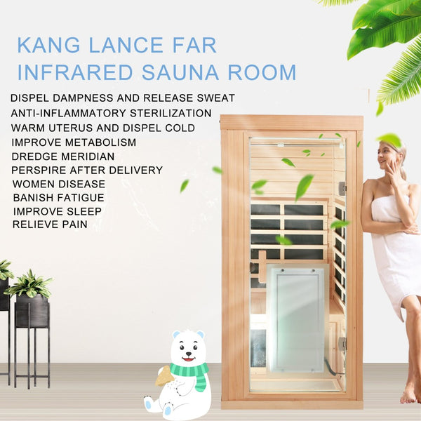 English Elm One-person Sauna Front Wall Assembly with Tempered Glass Door Oem Replacement Panel W63233413