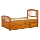 English Elm Orisfur. Twin Size Platform Storage Bed Solid Wood Bed With 6 Drawers