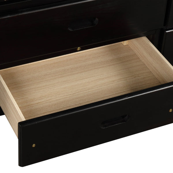 English Elm Orisfur. Twin Pine Platform Bed with Six Storage Drawers Espresso Finish Solid Frame SG000115DAA