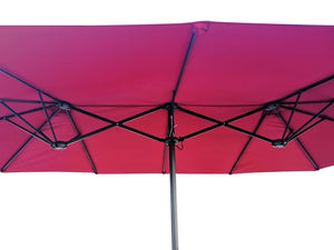 English Elm 15Ftx9FtDouble-Sided Extra Large Oval Patio Umbrella 180"x108" Waterproof Crank Lift UV40+ Wind Vent Durable Steel Frame Shade W65627935