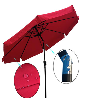 English Elm 10ft Outdoor Umbrella Round 120" Canopy with Crank & Push-Button Tilt UV40+ Weather Resistant Shade W65627947