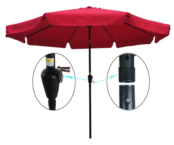 English Elm 10ft Outdoor Umbrella Round 120" Canopy with Crank & Push-Button Tilt UV40+ Weather Resistant Shade W65627947