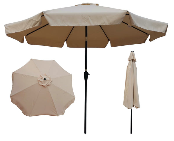 English Elm 10 Ft Round Patio Umbrella Steel Pole Uv Blocking Polyester Canopy Crank Tilt W65627945