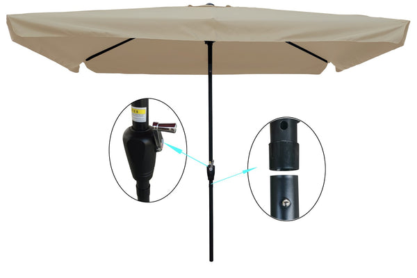 English Elm 10 X 6.5 Ft Rectangular Outdoor Patio Umbrella with Crank Tilt Uv Resistant Canopy W65627939