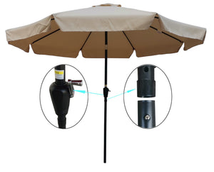 English Elm 10 Ft Round Patio Umbrella Steel Pole Uv Blocking Polyester Canopy Crank Tilt W65627945
