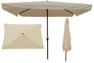 English Elm 10 X 6.5 Ft Rectangular Outdoor Patio Umbrella with Crank Tilt Uv Resistant Canopy W65627939