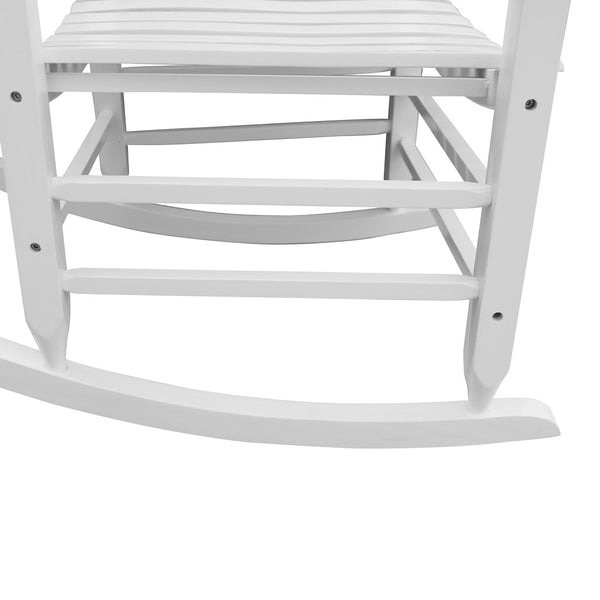 English Elm Wooden Solid Poplar Porch Rocking Chair Farmhouse Slatted Back Outdoor Rocker W49520603