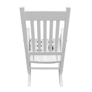 English Elm Wooden Solid Poplar Porch Rocking Chair Farmhouse Slatted Back Outdoor Rocker W49520603