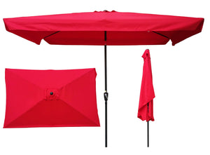 English Elm 10 Ft X 6.5 Ft Rectangular Patio Umbrella - Durable Outdoor Shade With Crank Lift & Tilt For Comfort W65627940