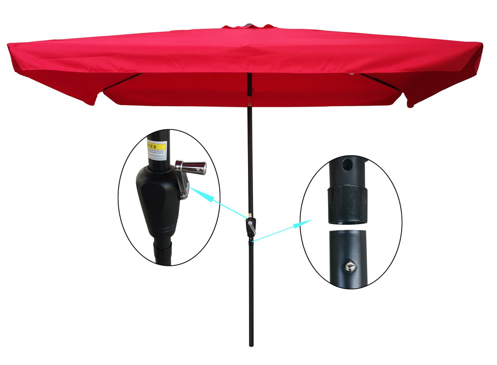English Elm 10 Ft X 6.5 Ft Rectangular Patio Umbrella - Durable Outdoor Shade With Crank Lift & Tilt For Comfort W65627940