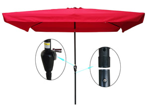 English Elm 10 Ft X 6.5 Ft Rectangular Patio Umbrella - Durable Outdoor Shade With Crank Lift & Tilt For Comfort W65627940