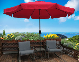 English Elm 10ft Outdoor Umbrella Round 120" Canopy with Crank & Push-Button Tilt UV40+ Weather Resistant Shade W65627947
